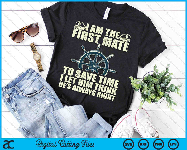 Funny First Mate For Men Women Pontoon Boat Captain Boating SVG PNG Digital Printable Files