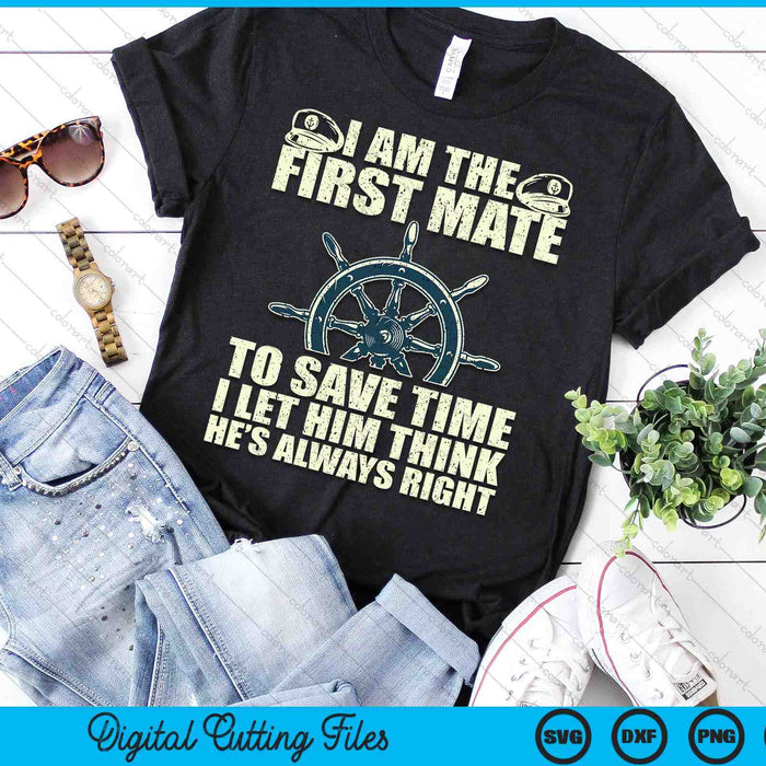 Funny First Mate For Men Women Pontoon Boat Captain Boating SVG PNG Digital Printable Files