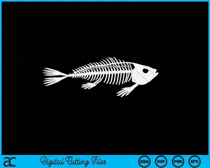 Funny Fish Bones Fisherman Skeleton Fish Animal SVG PNG Digital Cutting File