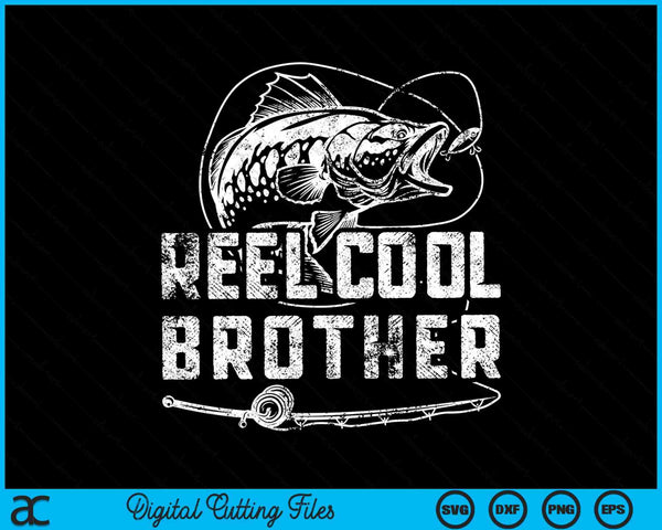 Divertido carrete de pescador Cool Brother pesca SVG PNG cortando archivos imprimibles