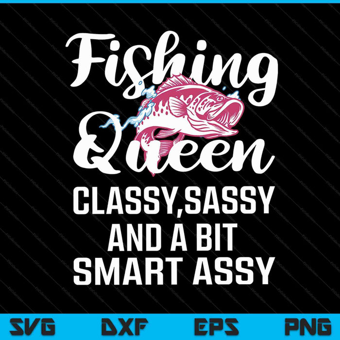 Fishing Queen Design For Women Ladies Fishing Lovers SVG PNG Digital Cutting Files