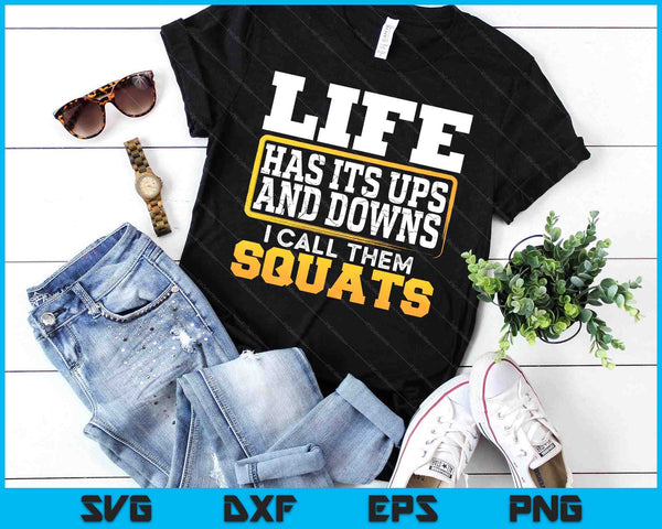 Funny Fitness Gym Workout Weights Squat SVG PNG Digital Printable Files