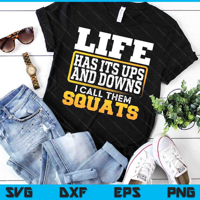 Funny Fitness Gym Workout Weights Squat SVG PNG Digital Printable Files