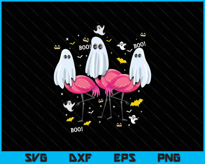 Funny Flamingo Boo Halloween Party SVG PNG Digital Printable Files