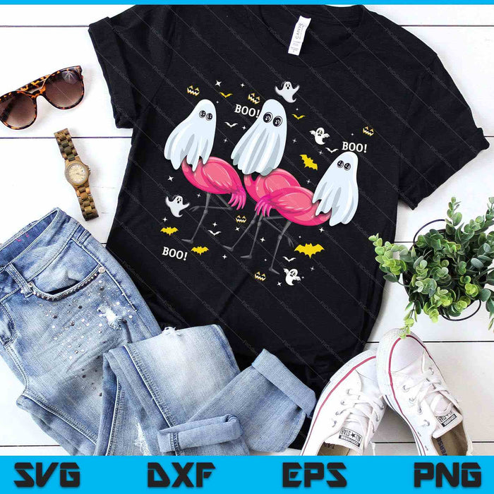 Funny Flamingo Boo Halloween Party SVG PNG Digital Printable Files