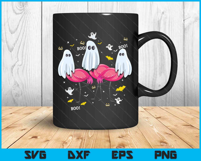 Funny Flamingo Boo Halloween Party SVG PNG Digital Printable Files
