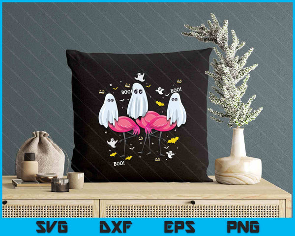Funny Flamingo Boo Halloween Party SVG PNG Digital Printable Files