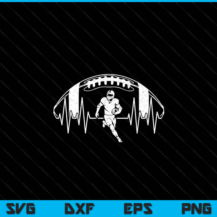 Funny Football Heartbeat American Football Player SVG PNG Digital Cutting File