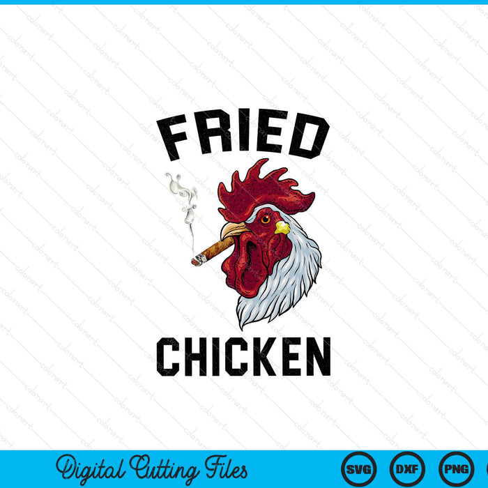 Fried chicken smoking chicken vantage SVG PNG cut file for Cricut