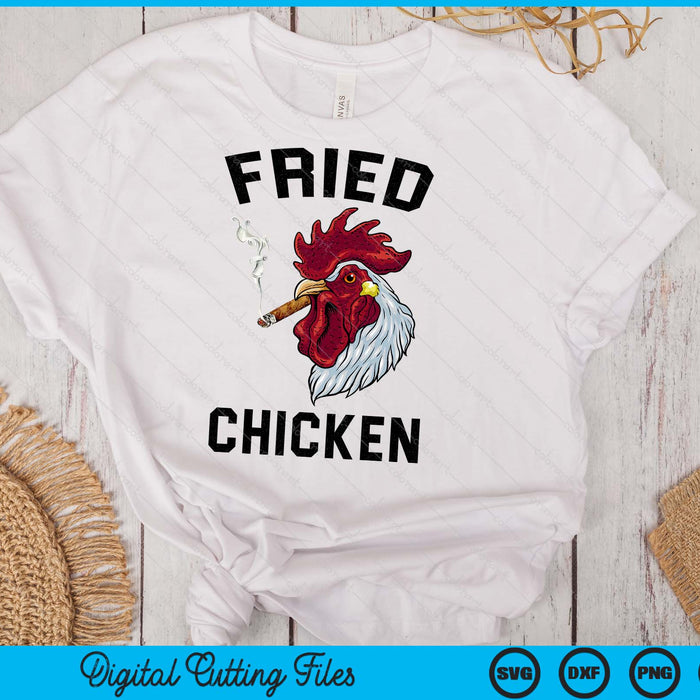 Funny Fried Chicken Smoking Funny Chicken Vantage SVG PNG Digital Printable Files