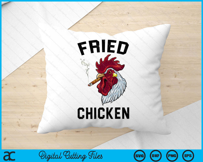 Funny Fried Chicken Smoking Funny Chicken Vantage SVG PNG Digital Printable Files