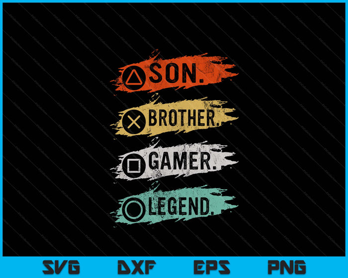 Funny Gamer Vintage Video Games For Boys Brother Son SVG PNG Digital Printable Files