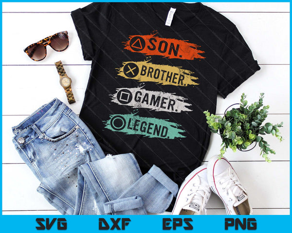 Funny Gamer Vintage Video Games For Boys Brother Son SVG PNG Digital Printable Files