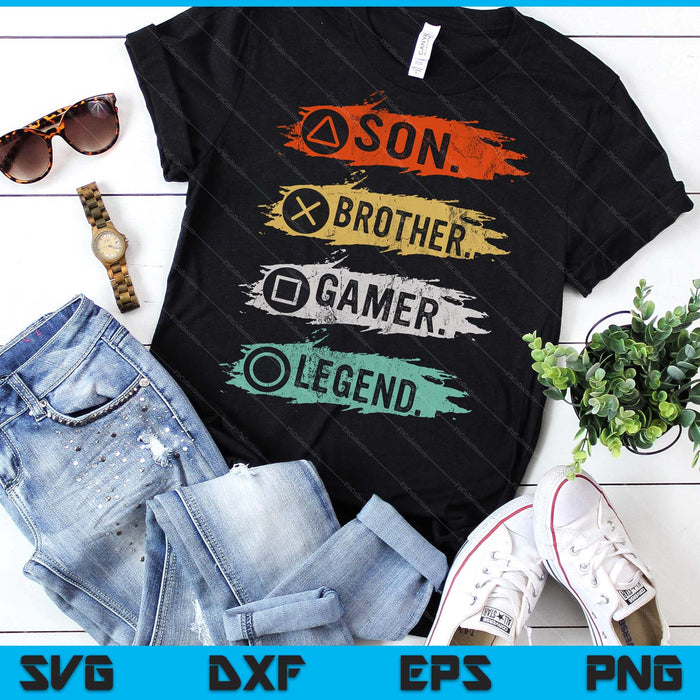 Funny Gamer Vintage Video Games For Boys Brother Son SVG PNG Digital Printable Files