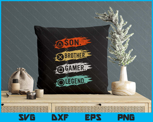 Funny Gamer Vintage Video Games For Boys Brother Son SVG PNG Digital Printable Files