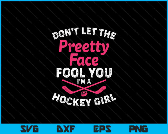 Funny Girl Hockey Gift For Women Kids Ice Hockey Players SVG PNG Digital Cutting Files