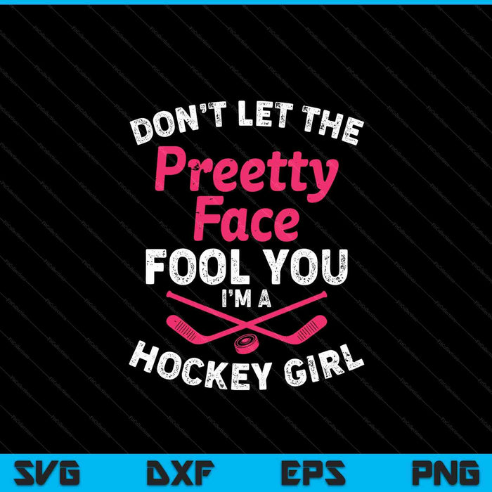 Girl hockey for ice hockey players SVG PNG cut file for Cricut