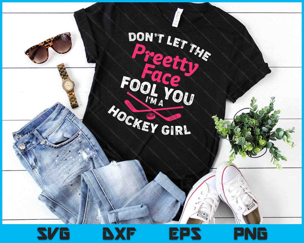 Funny Girl Hockey Gift For Women Kids Ice Hockey Players SVG PNG Digital Cutting Files