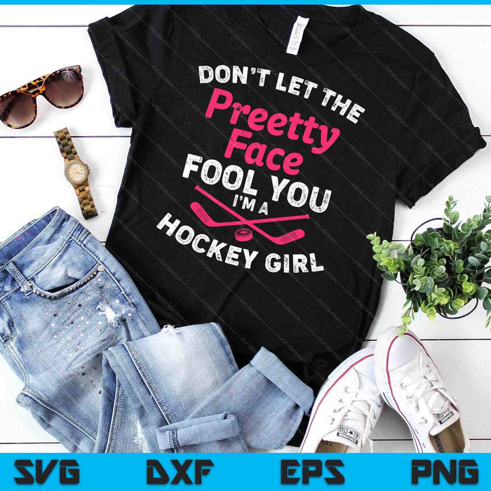 Funny Girl Hockey Gift For Women Kids Ice Hockey Players SVG PNG Digital Cutting Files