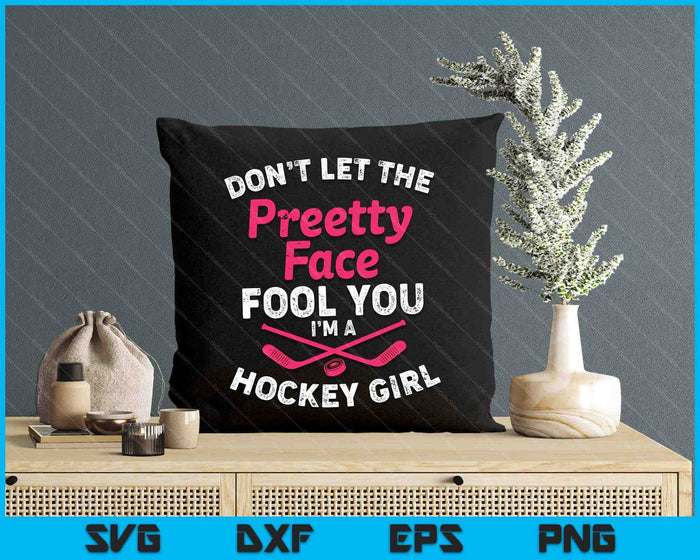 Funny Girl Hockey Gift For Women Kids Ice Hockey Players SVG PNG Digital Cutting Files