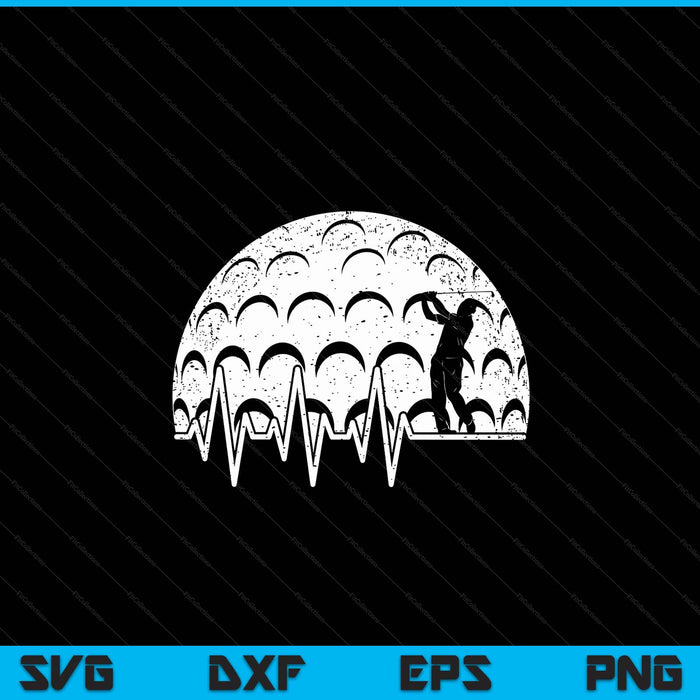 Golf heartbeat golf player SVG cut file