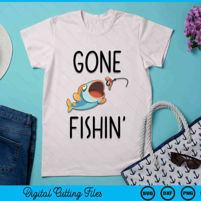 Funny Gone Fishing SVG PNG Digital Cutting File