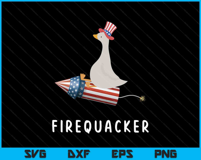 Funny Goose Fourth Of July Firequacker Independence Day Cute SVG PNG Digital Printable Files