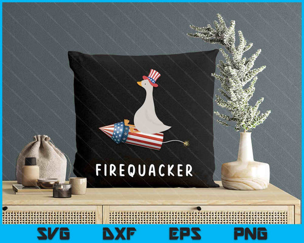 Funny Goose Fourth Of July Firequacker Independence Day Cute SVG PNG Digital Printable Files