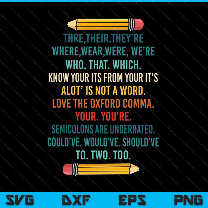 Grammar police grammar nazy English writing teacher SVG cut file