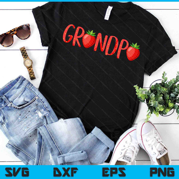 Grandpa Strawberry Summer Fruit Great Father's Day SVG PNG Digital Cutting Files