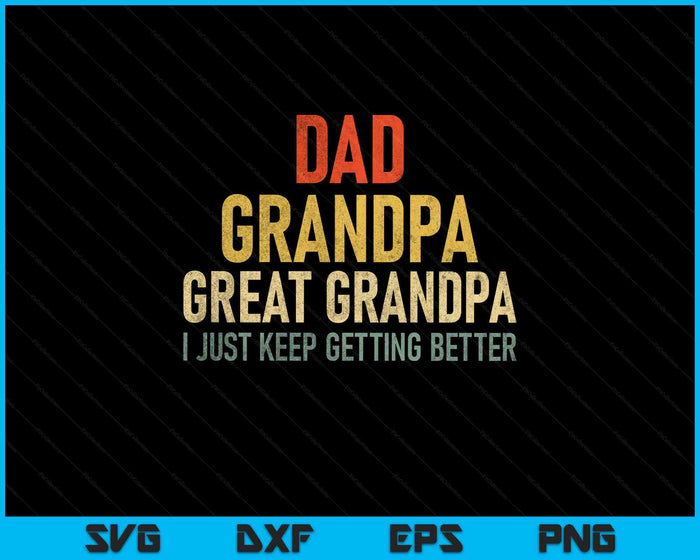 Funny Great Grandpa For Fathers Day SVG PNG Digital Printable Files