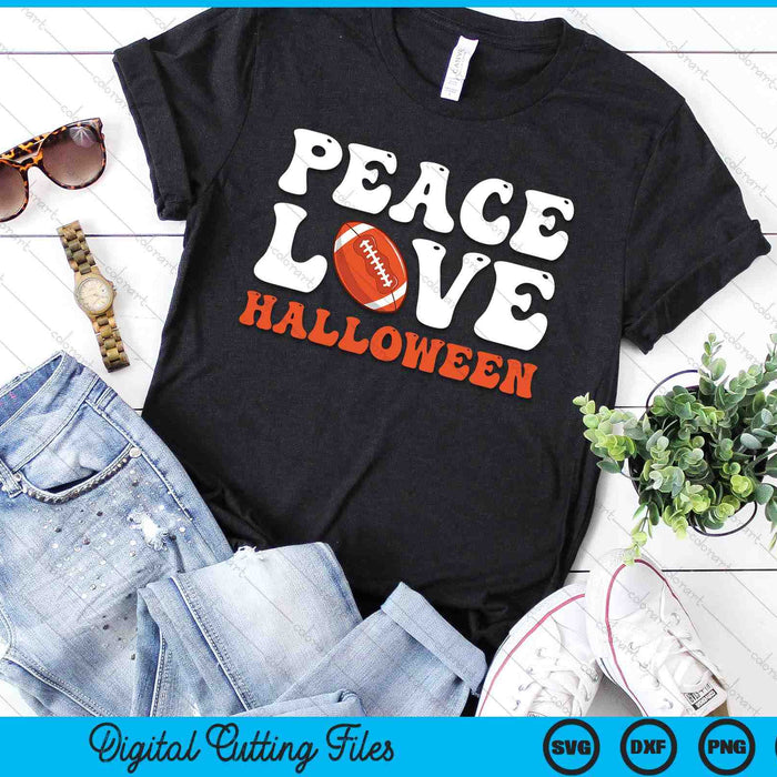 Funny Halloween American Football Costume Peace Love Halloween SVG PNG Digital Cutting Files