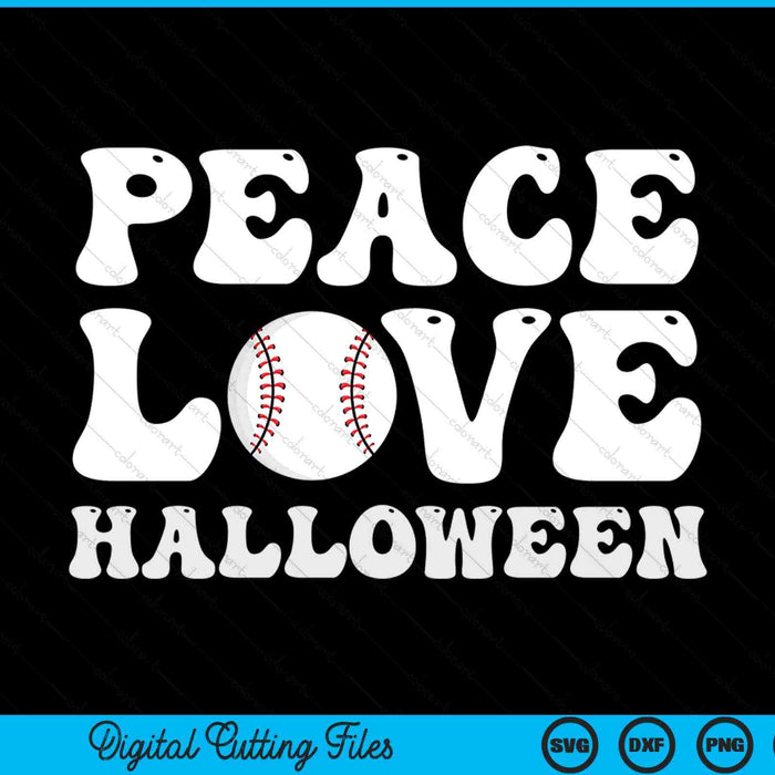 Funny Halloween Baseball Costume Peace Love Halloween SVG PNG Digital Cutting Files