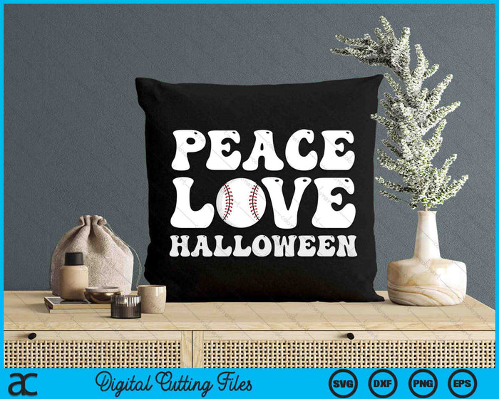 Funny Halloween Baseball Costume Peace Love Halloween SVG PNG Digital Cutting Files