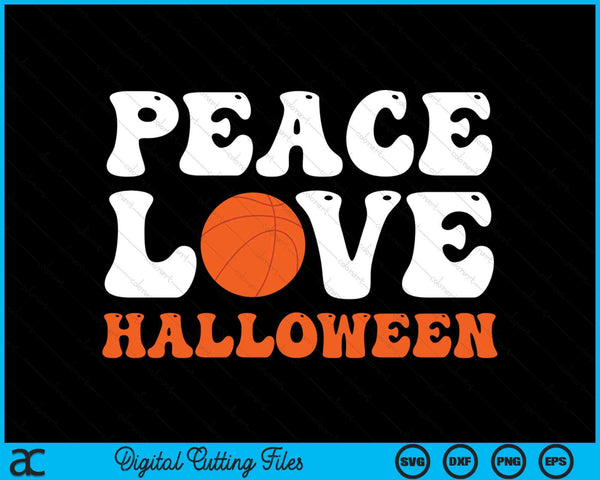 Halloween Basketball Costume Peace Love Halloween SVG PNG Digital Cutting Files