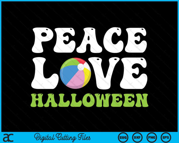 Halloween Beach Ball Costume Peace Love Halloween SVG PNG Digital Cutting Files