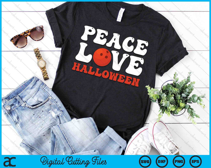 Halloween Bowling Costume Peace Love Halloween SVG PNG Digital Cutting Files