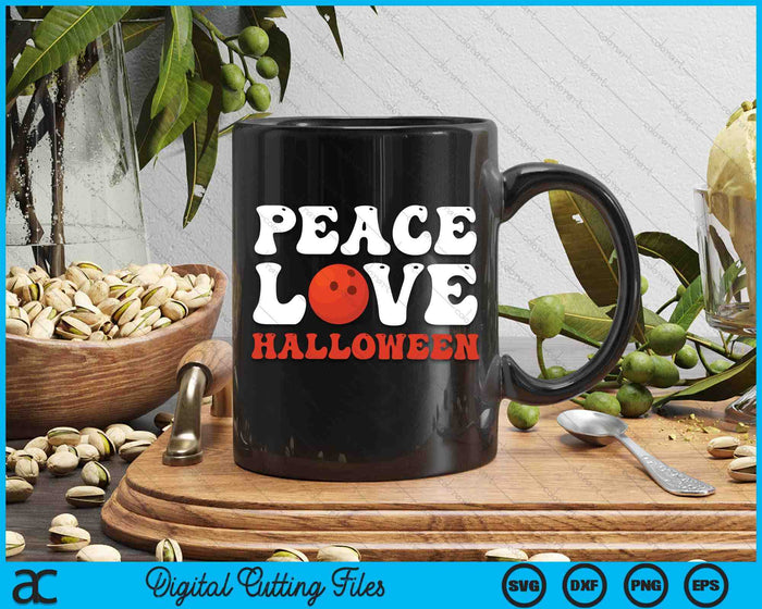 Halloween Bowling Costume Peace Love Halloween SVG PNG Digital Cutting Files