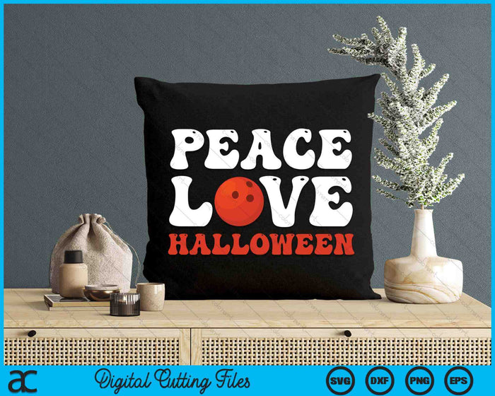 Halloween Bowling Costume Peace Love Halloween SVG PNG Digital Cutting Files