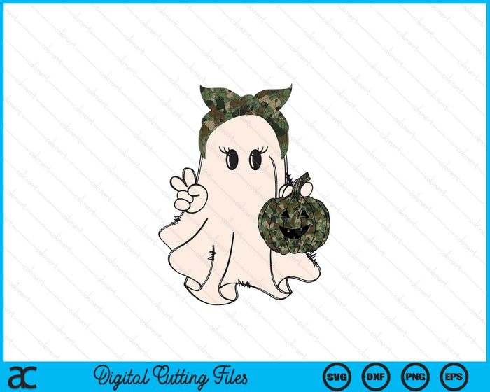 Funny Halloween Camouflage Camo Ghost Hello Hunting Season SVG PNG Digital Printable Files