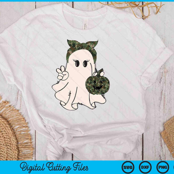 Funny Halloween Camouflage Camo Ghost Hello Hunting Season SVG PNG Digital Printable Files