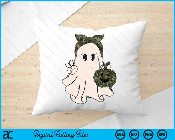 Funny Halloween Camouflage Camo Ghost Hello Hunting Season SVG PNG Digital Printable Files