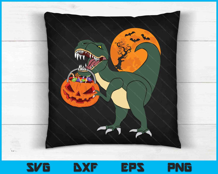 Funny Halloween Dinosaur Pumpkin Scary T Rex Halloween SVG PNG Digital Cutting File