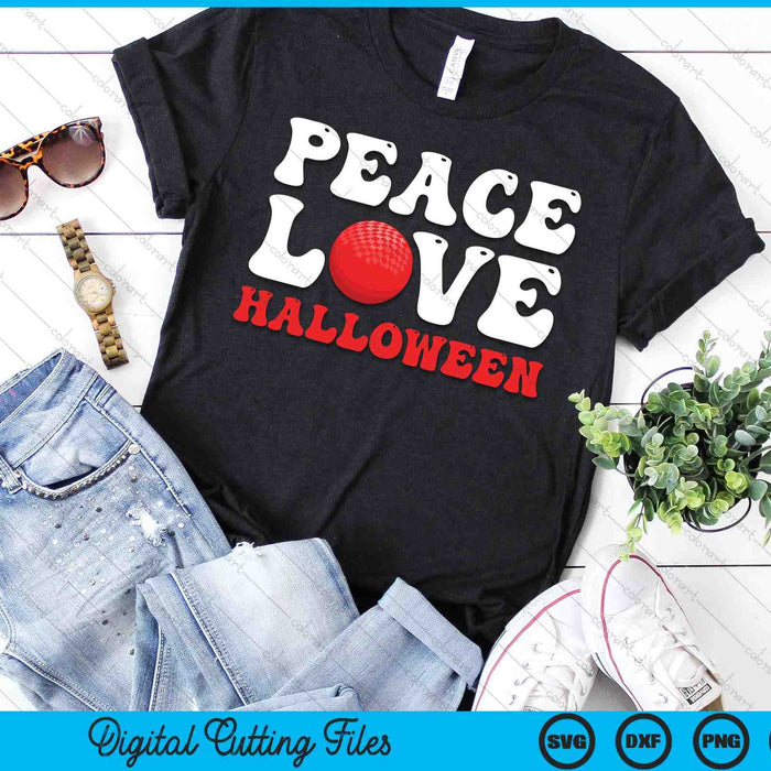 Funny Halloween DodgeBall Costume Peace Love Halloween SVG PNG Digital Cutting Files