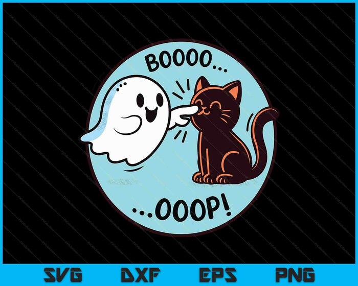 Funny Halloween Ghost Black Cat Boop Easy Lazy Costume SVG PNG Digital Printable Files