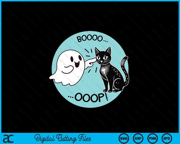 Funny Halloween Ghost Black Cat Boop Easy Lazy Costume SVG PNG Digital Cutting Files