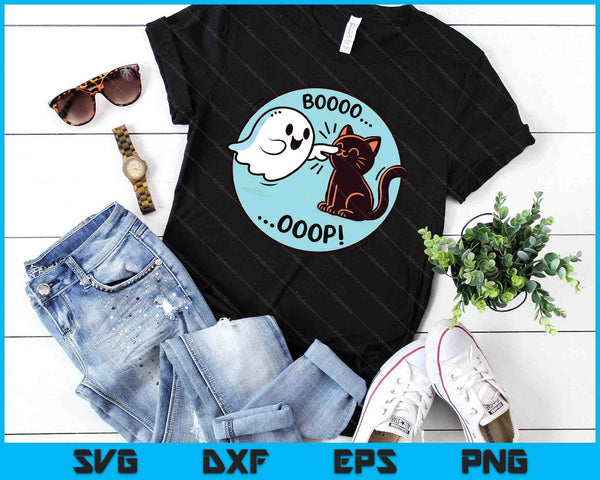 Funny Halloween Ghost Black Cat Boop Easy Lazy Costume SVG PNG Digital Printable Files