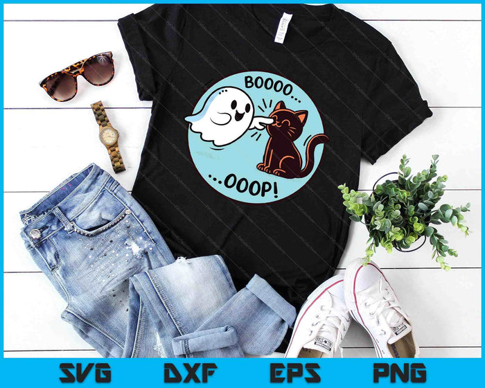 Funny Halloween Ghost Black Cat Boop Easy Lazy Costume SVG PNG Digital Printable Files