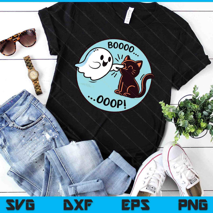 Funny Halloween Ghost Black Cat Boop Easy Lazy Costume SVG PNG Digital Printable Files
