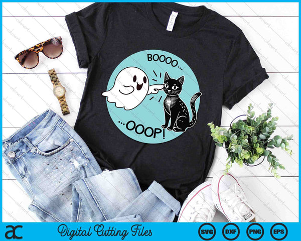 Funny Halloween Ghost Black Cat Boop Easy Lazy Costume SVG PNG Digital Cutting Files